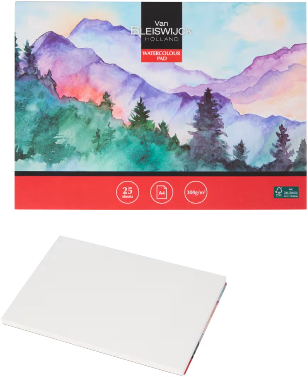 Aquarelblok 25 vel - Geschikt voor aquarel & waterverf - 25 vellen in A4-formaat
