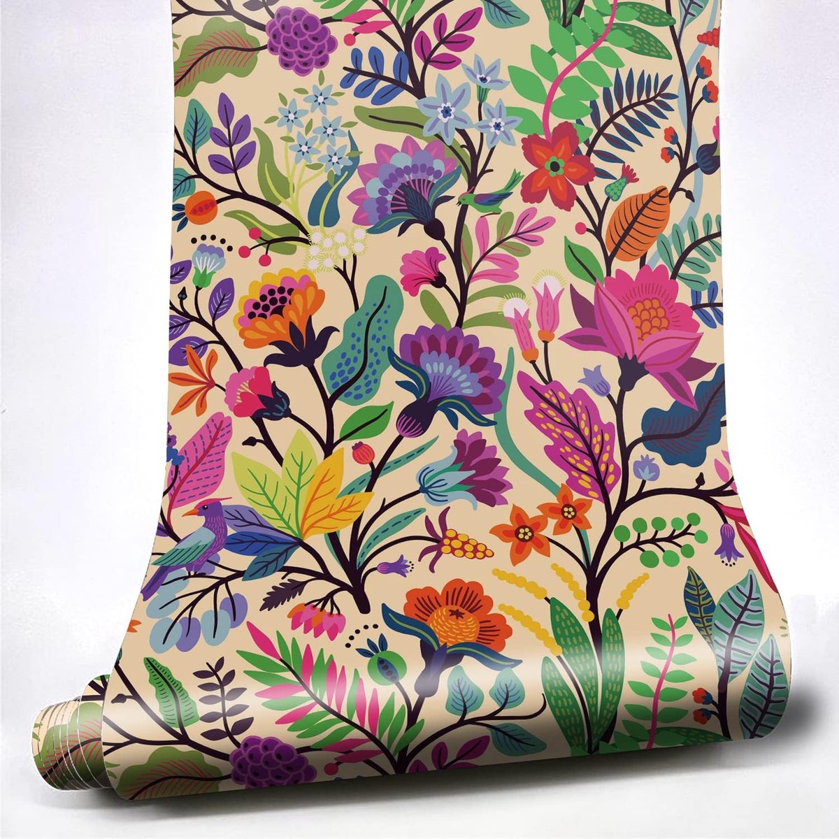 SnelShoppen - Zelfklevend Bloemenfolie met Lotuspatroon 2 Rollen 40 x 250 cm voor Keuken, Slaapkamer en Woonkamer - Decoratieve Folie voor Meubels en