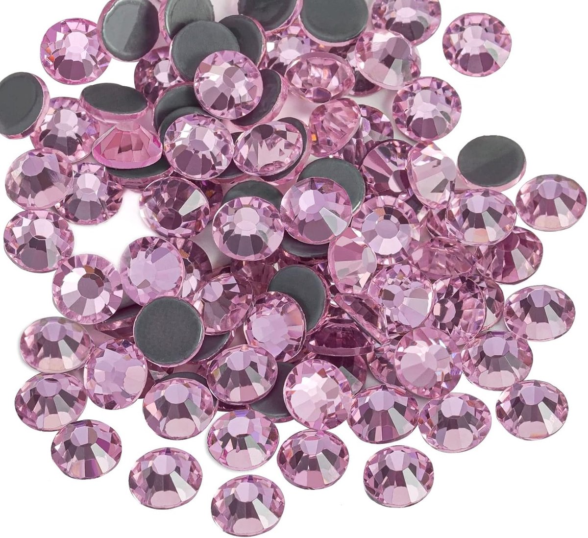 Hotfix strasssteentjes, 1440 stuks platte achterkant kristallen steentjes voor ambachten kleding doe-het-zelf decoraties,lichtroze, SS12, 3.0-3.2mm