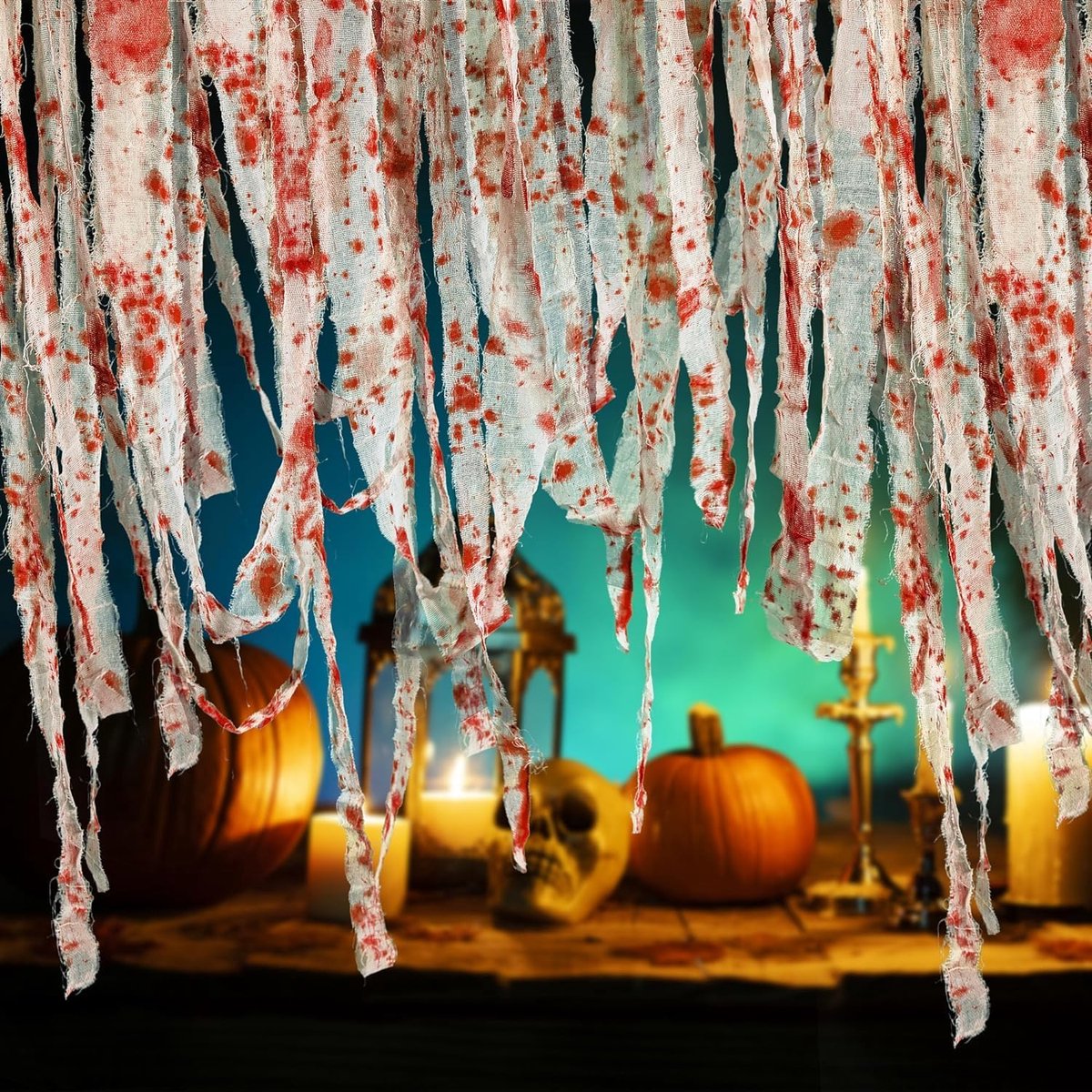 50 m Halloween decoratie griezelig bloedbandage-Halloween big gaas griezelig bloedgaas doek terreur bloedige organisatie gaas, bloedige horror gaas