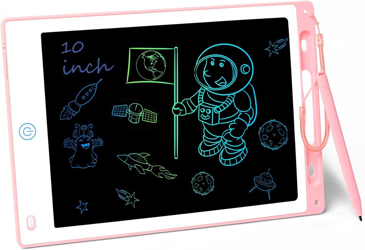 Lcd-schrijftablet, 10 Inch Heldere Kleurrijke Elektronische Tekentafel Grafische Tablets doodle pad met afsluitbare wisknop, schrijfbord voor kinderen, voor meisjes, jongens