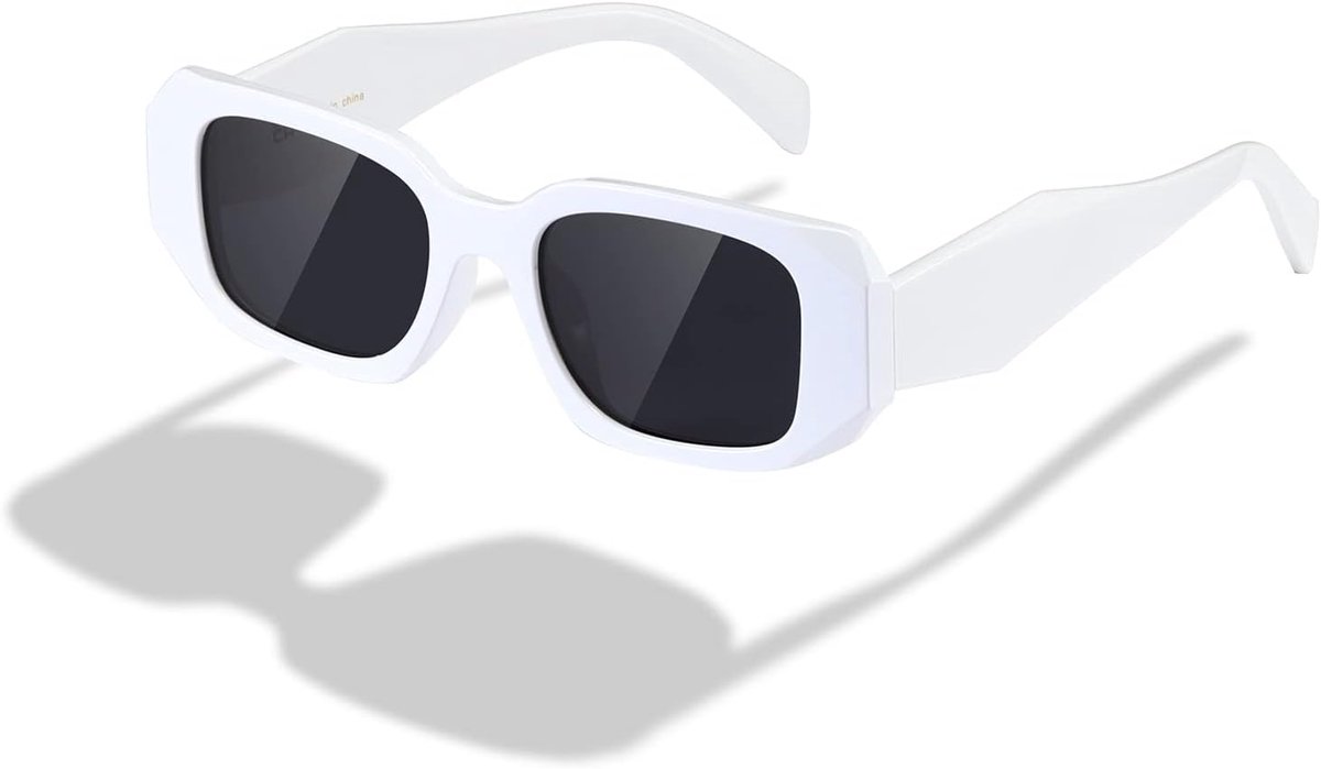 kimorn Rechthoekige zonnebril voor vrouwen mannen trendy retro trendy zonnebril 90's vintage vierkant frame