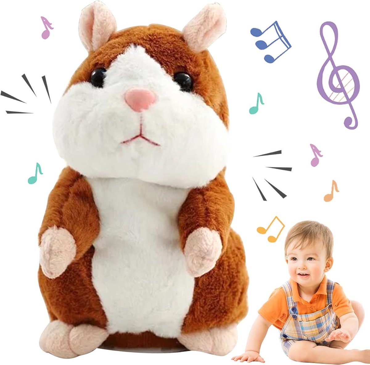 Pratende sprekende hamsters, hamsterspeelgoed, interactief knuffeldier, grappige pluche, herhaald speelgoed voor baby's