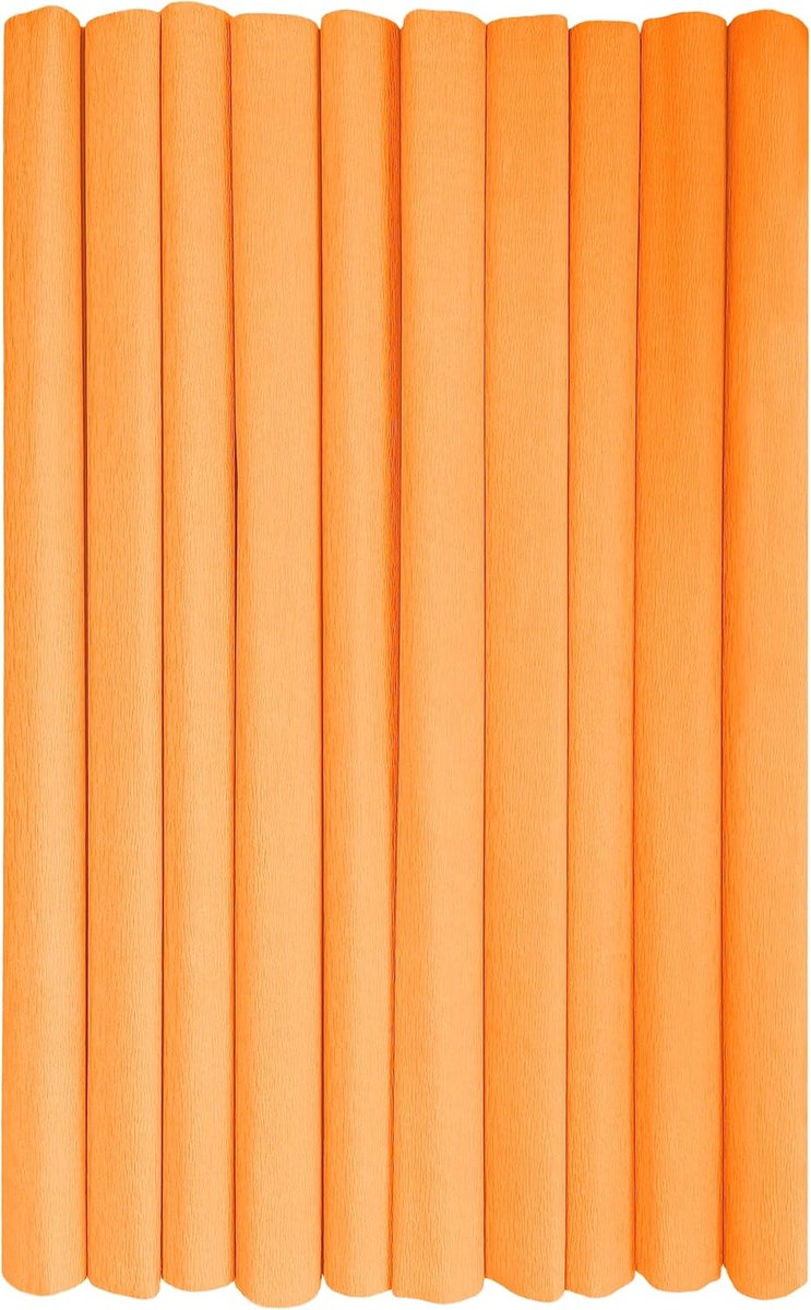 Crêpepapier Rollen voor Kinderen DIY en Decoraties - Pakket van 10 rollen (50 cm x 200 cm, 28 g/m2) - 05 lichtoranje