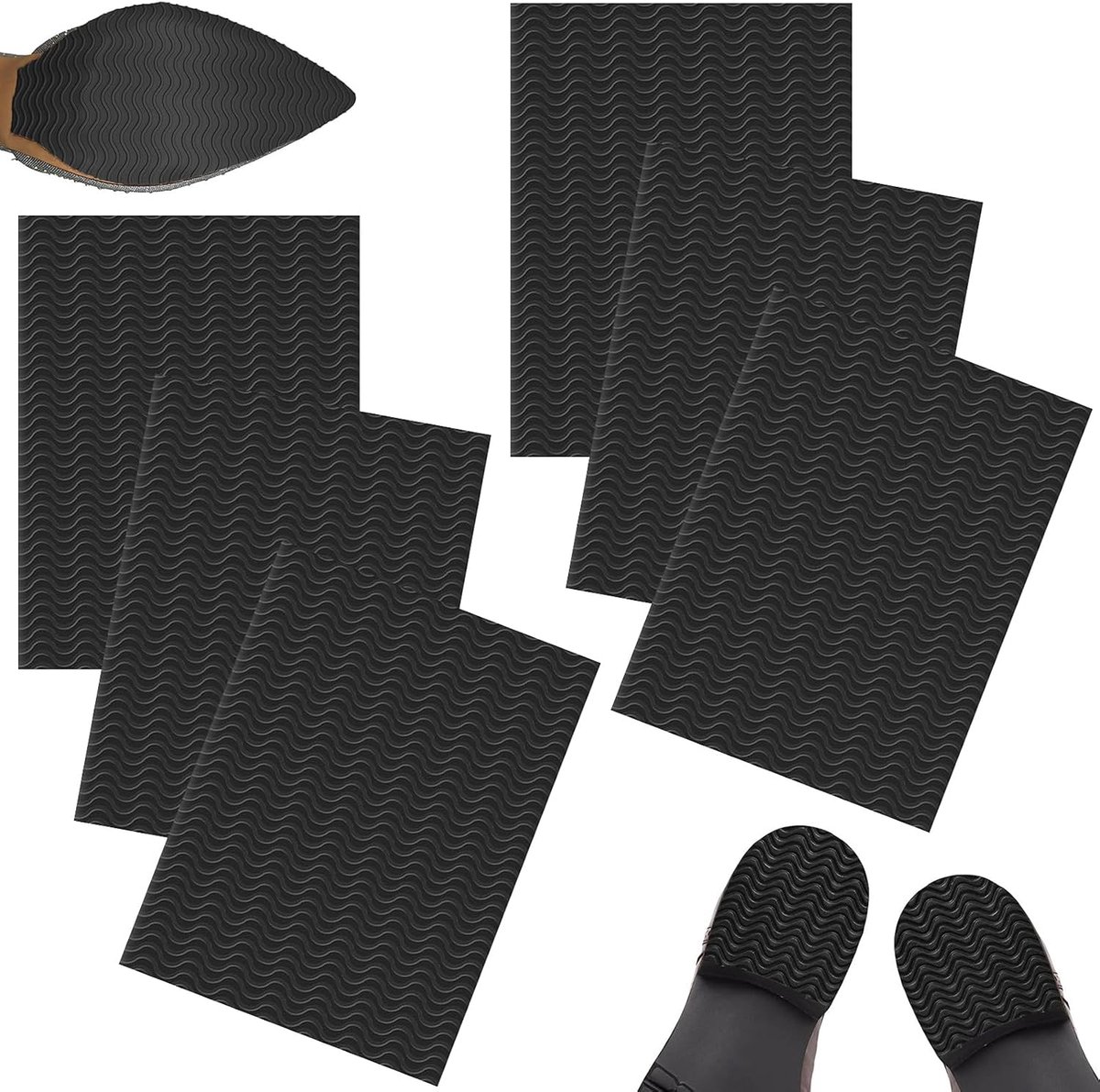 6 stuks antislipzool, antislipzolen | schoenbeschermers voor alle maten, anti-slip schoenreparaties, ruisonderdrukking