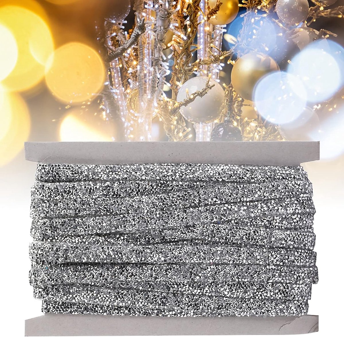 Zilver Kristal Mesh Lint 1 cm Breed 10 Yard Roll voor Kunst en Handwerken Evenement Decoraties