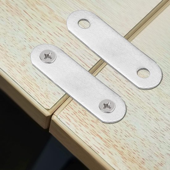 sourcing map 10 stuks reparatieplaat, 48 mm x 15 mm, effen fixatie betere korrelhouder verbinder 34mmx10mm, 10pcs — afbeelding 3