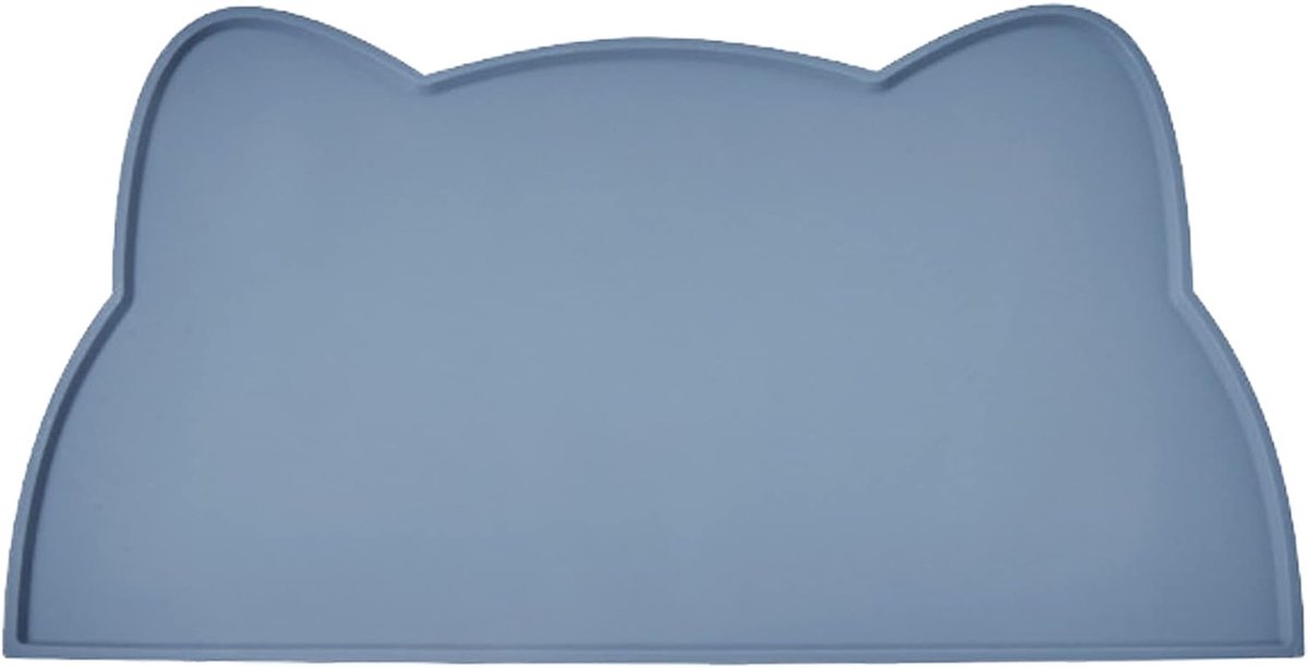 Siliconen Voermat voor Huisdieren Antislip Hondenbakmat Waterdicht Dienbladkussen (Steen Blauw, 52x30 cm)