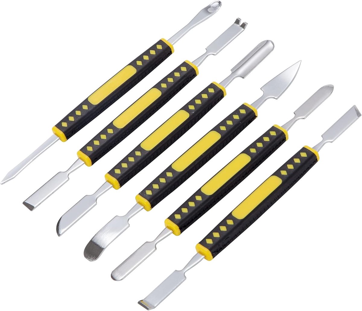 reparatiegereedschapsset, spudger-openingsgereedschap, metalen breekstang, dubbele kop, demontagegereedschap voor iPad, tablets, laptop, mobiele telefoon, elektronica (6 stuks)