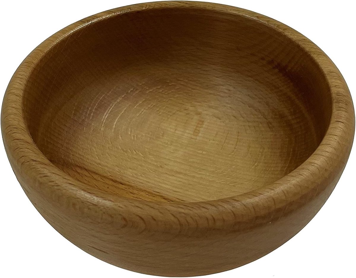 Houten serveerschaal, decoratieve fruitschaal, voedselveilige slakom, natuurlijke houten snackschaal, stijlvolle rustieke houten schaal, maat 12 cm