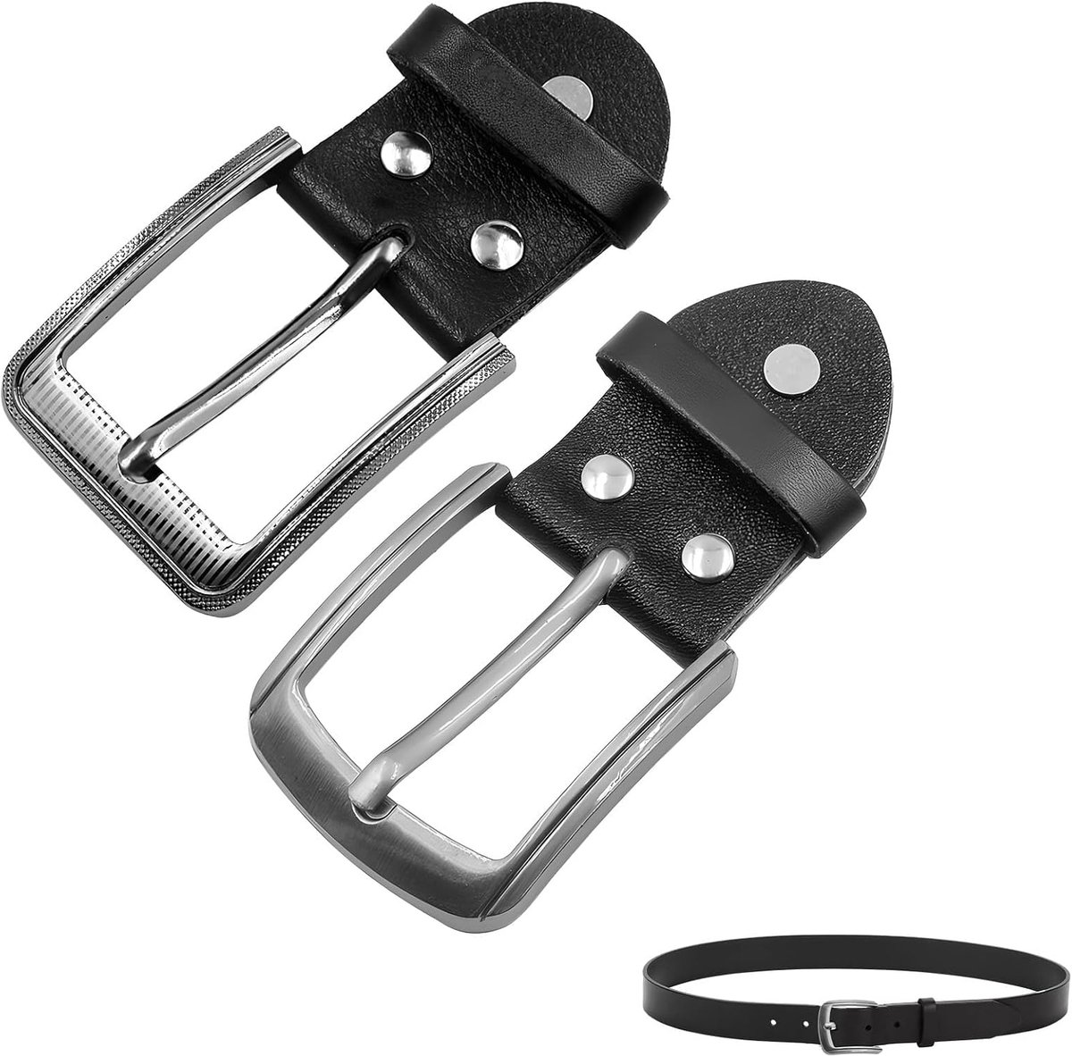 2 Stuks Herenriemgesp 38 Cm Voor Heren En Dames, Riemgespen Voor De Zwarte Leren Riem, Klassieke Riemgesp Voor Het Bevestigen Van Riemen, Broeken En Meer, Roestvrij En Stabiel