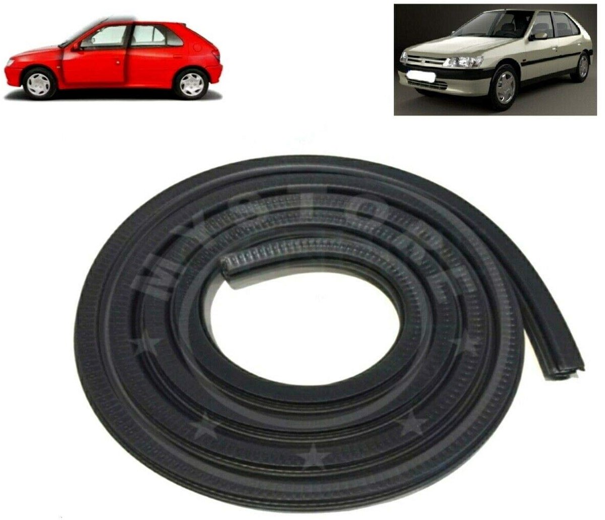 Afdichting voor achterklep, compatibel met Peu.geot 306, rubberen afdichting, voor kofferbak, 1993-2001, met metaal versterkt