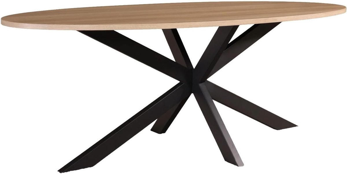 Eettafel ovaal 210cm Rato lichtbruin ovale tafel MDF eetkamertafel