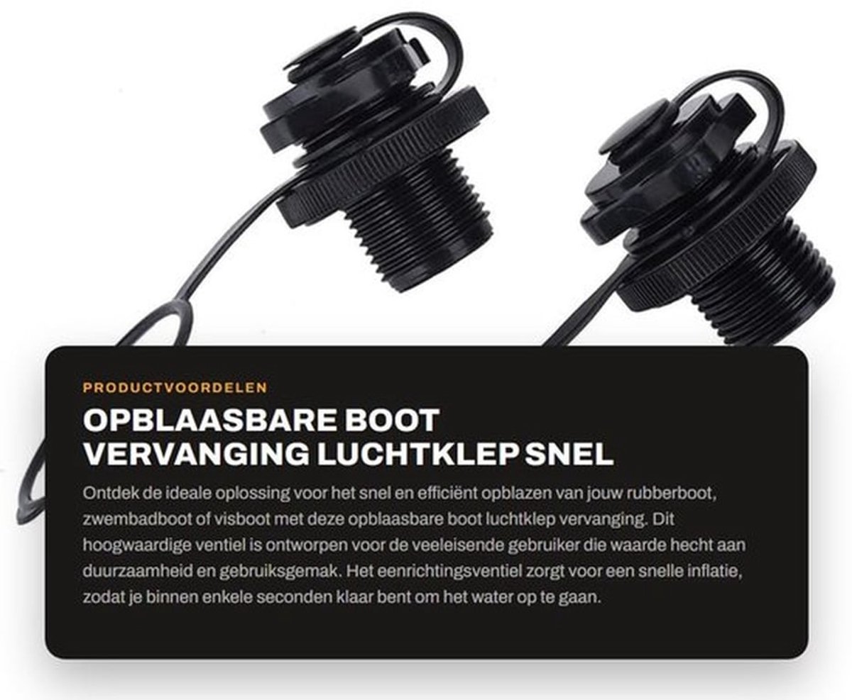 Luchtklep Vervanging - Opblaasbare Boot - Boston Ventiel - Rubberboot - Zwembadboot - Duurzaam ABS-kunststof - Opblaasventiel