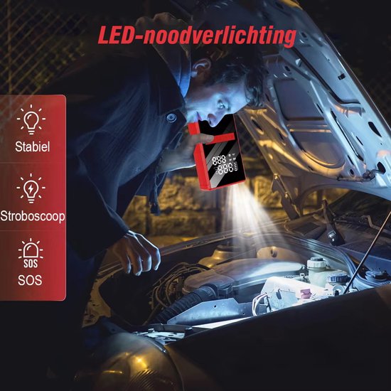 EAFC 4000A Autostartaccu met Bandenpomp – Draagbare Luchtcompressor 20000mAh, 150PSI, Snel opladen voor Benzine-motoren tot 6.0L en Diesel-motoren tot 4.0L - Sinterklaas cadeau auto — afbeelding 5