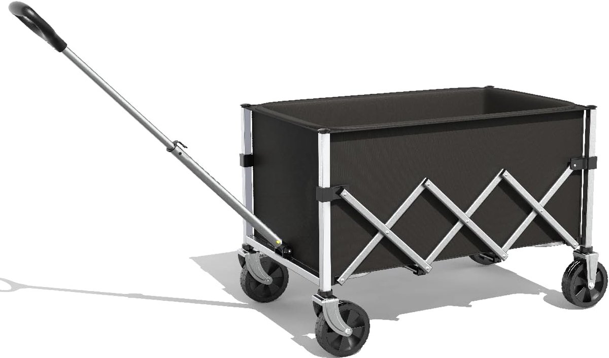 SnelShoppen - Opvouwbare Trolley 100 l - All-terrain Camping, Strand, Picknick, Tuin - Inclusief 2 Drinkhouders - Ideaal voor Winkel, Kamperen, Tuinie