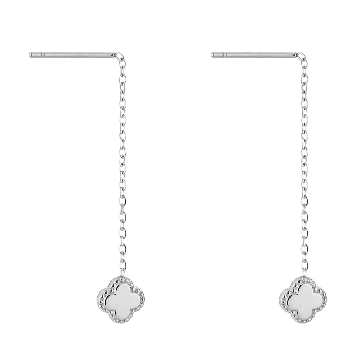 Michelle Bijou Oorbellen Ketting Klavertje zilver