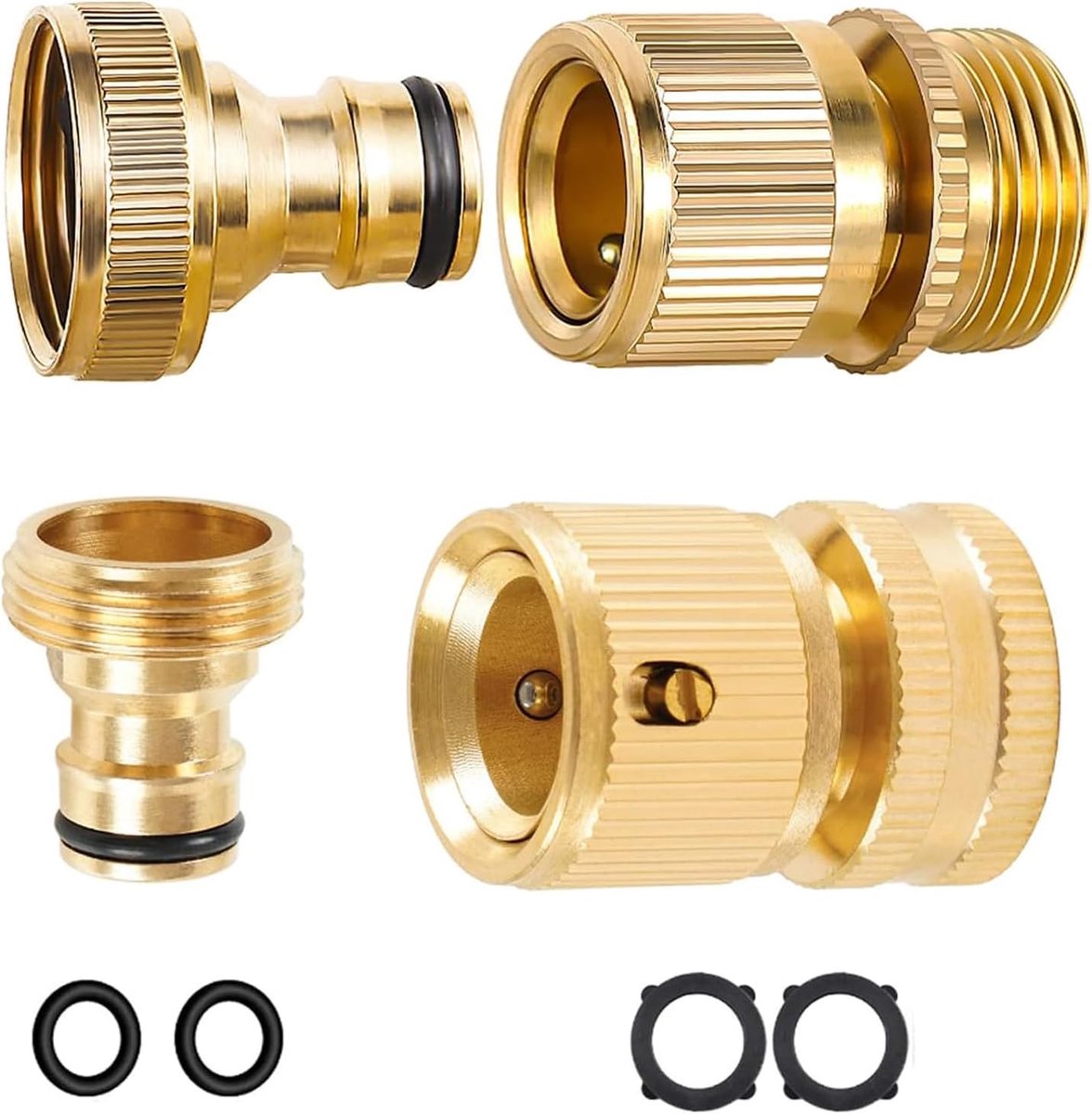 Tuinslang koppeling 3/4 inch - Messing - Snelle aansluiting - Geschikt voor kranen en sproeiers - SnelShoppen