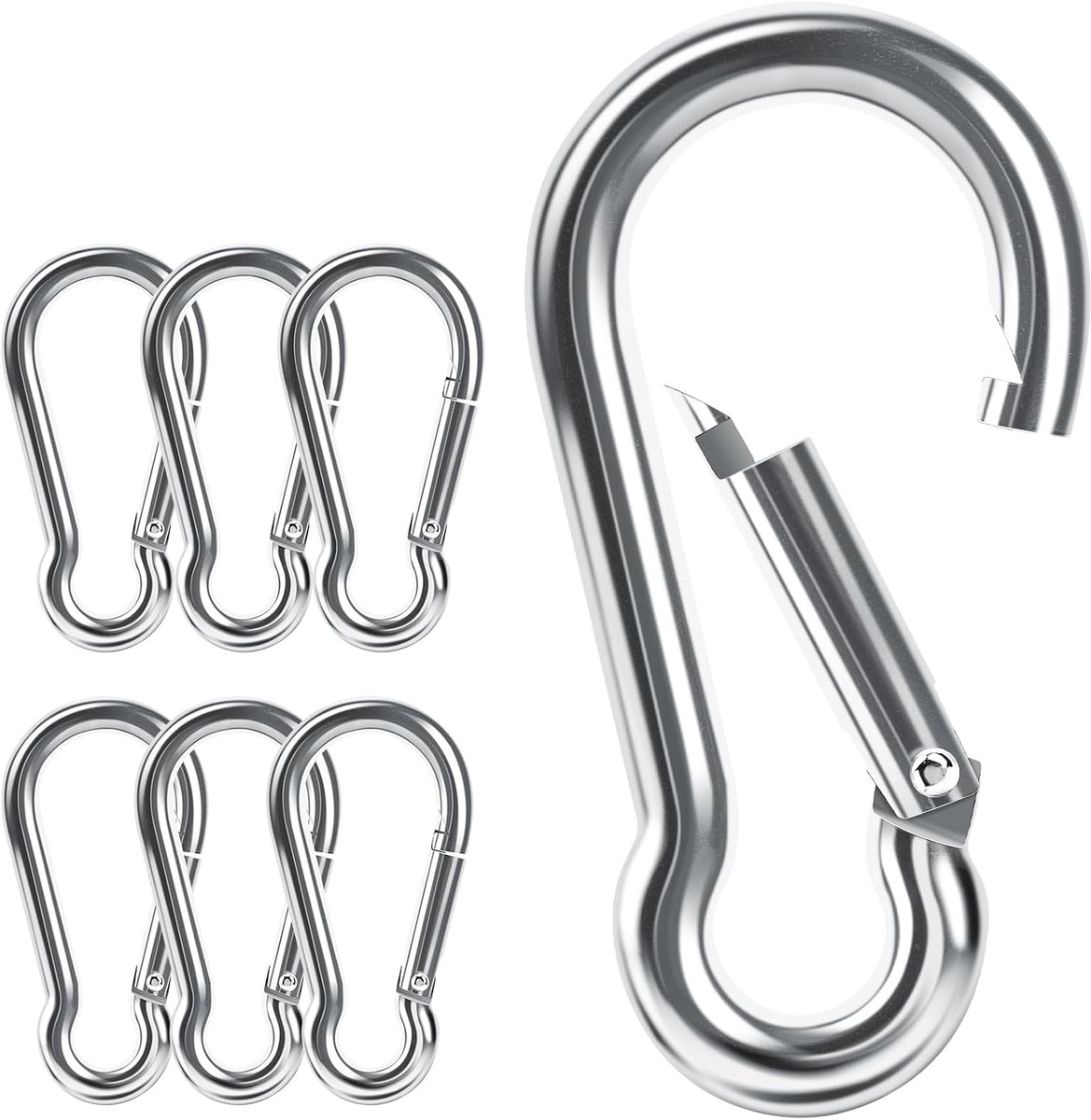 Caianwin Karabijnhaak DIN 5299C karabijnhaak met kliksluiting, karabijnhaak voor rugzak, hondenriem, camping, reizen, wandelen enz