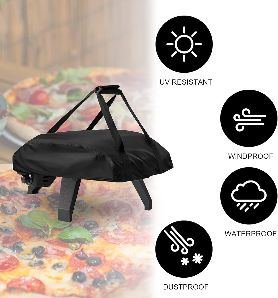 Draagtas voor Ooni Koda 16 Pizzaoven, Duurzaam Waterdicht op Gas Pizzaovenhoes voor Buiten Compatibel met Ooni Koda 16 Inch (Zwart) – foto 6