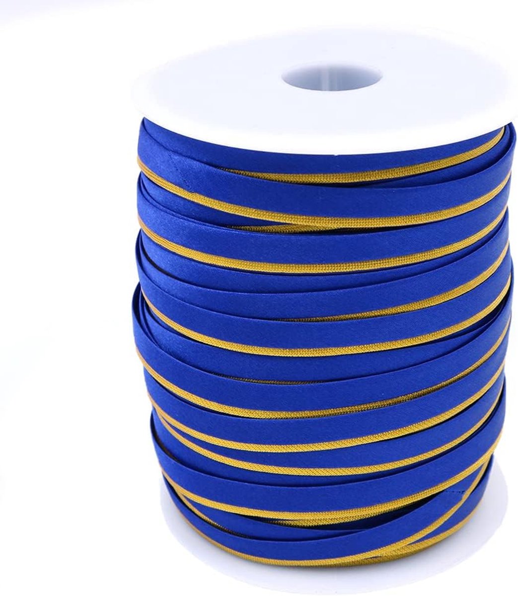 Biaisband podiumkostuums kleding gewaden rand strip satijnen lint voor cosplay naaien DIY Cheongsam-blauw geel