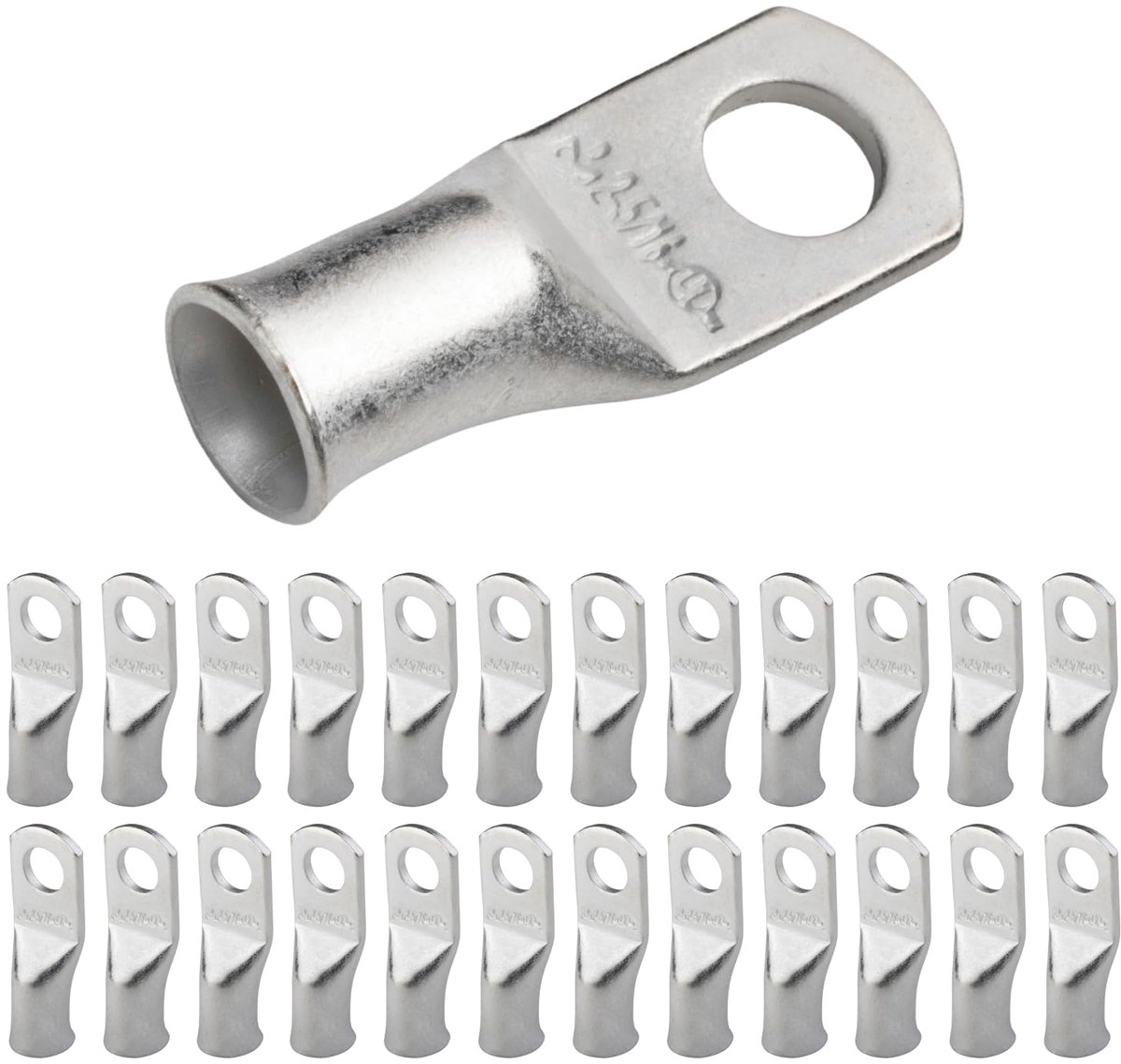 Elektrische connectoren 2 AWG (35 mm²) - 5/16 inch (M8) - Elektrische connectoren van vertind koper, ringvormige elektrische kabelverbinders [B48] - 25 stuks