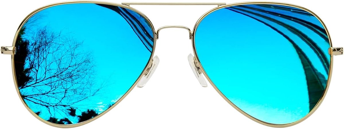 Zonnebril voor Heren en Dames UV400 | Groot,Metaal,UV400,Gepolariseerd Behalve Geel en Transparant,Licht,Autorijden,Reizen,Klassiek,Druppelvorm,Dubbele Brug
