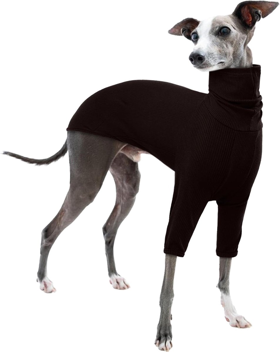 Pullover, Whippet coltrui, Italiaanse windhond, jas, hondenjas, puppytruien voor kleine honden (bruin, S)