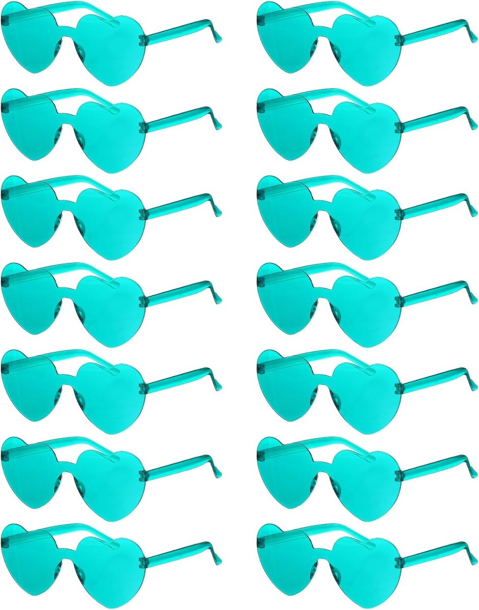 Hartvormige zonnebril, voor strandfeest, kleurrijke regenboogzonnebril, vrijgezellenfeest, feestbril voor dames en heren, transparant, grappig afstuderen, rood