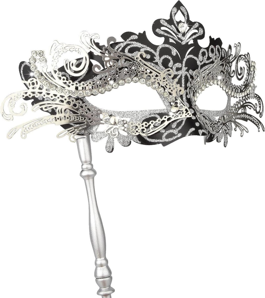 Maskerade masker met stok, Mardi Gras Deecorations Venetiaanse maskers voor dames