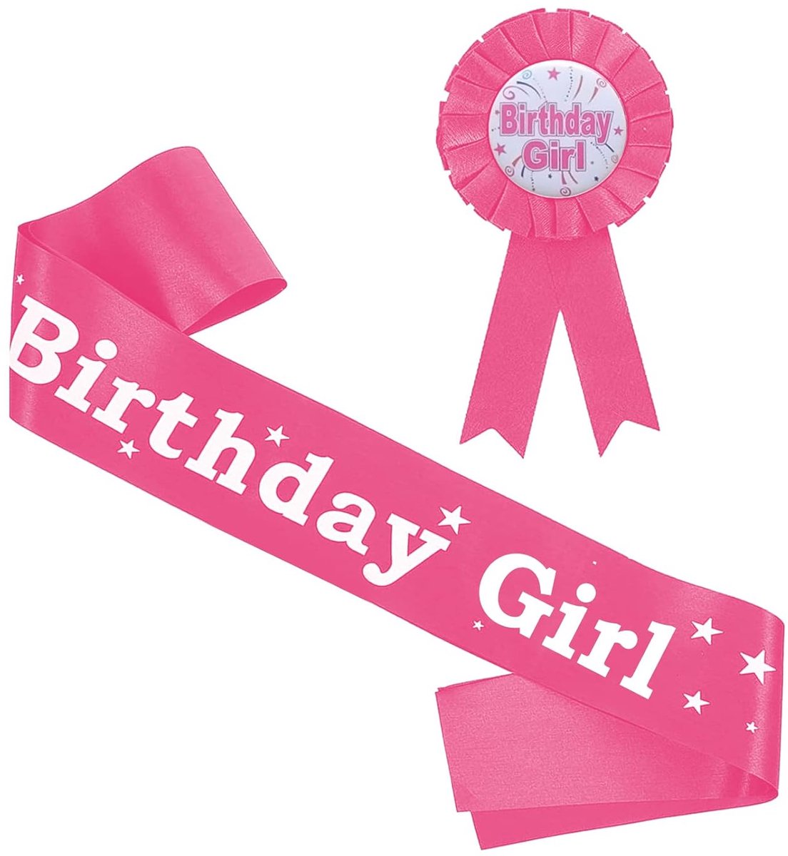 Meisje Sjerp & Badge Set voor Kinderen Rode Prinses Verjaardag Lint Taille Sjerp Meisjes Party Decoraties & Geschenken
