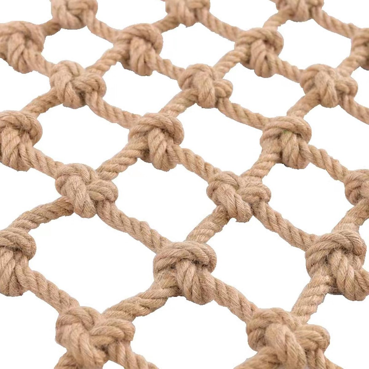 Touwnet Jute Net Klimplant Muurdecoratie Isolatie Hangend Doeknet Touwnet 8mm Dik Touw 15cm Mesh Afstand Outdoor Schommel Boomhut Plant Klimmen(Size:1 * 1m(3 * 3ft))