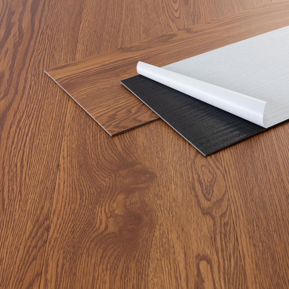 Deluxe PVC vloer zelfklevende vinyl planken vinyl vloer 91,5 cm x 15,3 cm x 2 mm, dikte 2 mm, 2,23m²/16 planken, rode eik, bruin, houtlook, antislip, waterbestendig, eenvoudige installatie