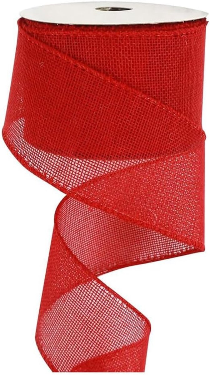 lint, 4 cm x 5 meter, rol, vintage linnen lint, cadeaulint, decoratieband, stoffen band voor Kerstmis, bruiloft, verjaardagen, geschenken, thuis, feesten, decoratie, rood