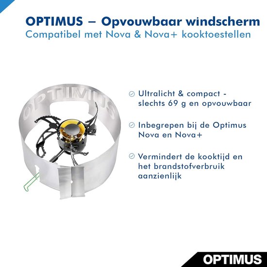 Windscherm voor Nova & Nova+ Camping Kooktoestellen - Opvouwbaar aluminium windscherm, 69 g, 79 × 15 cm, vermindert aanzienlijk brandstofverbruik en kooktijd — afbeelding 3