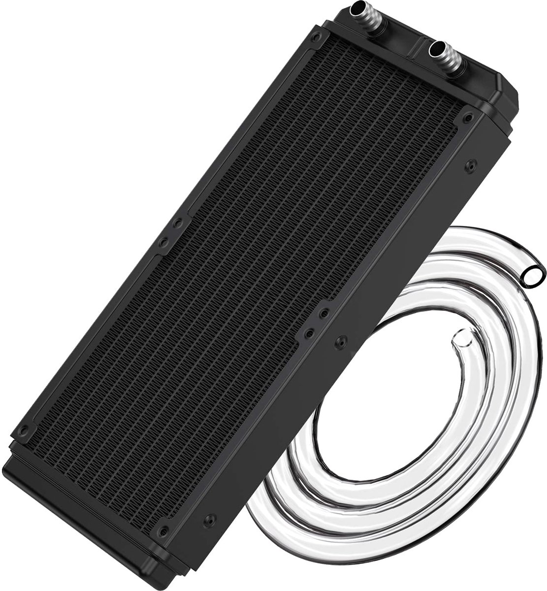 Waterkoeler, 12-buiss aluminium warmtewisselaar koeler met buis voor PC CPU-computer waterkoelsysteem DC12V 240mm