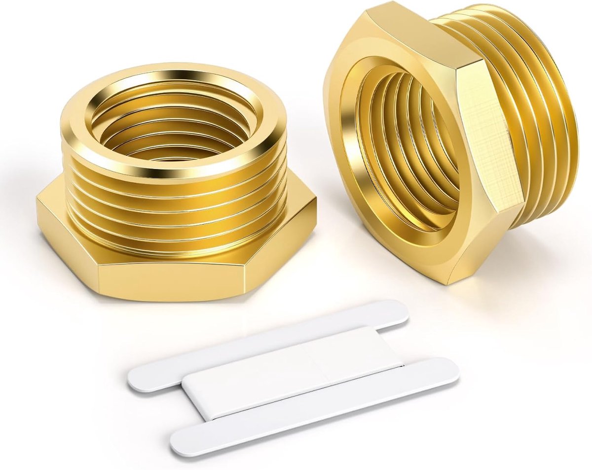 2 Stuks 1/4 "Vrouwelijke Naar 1/2" Mannelijke BSP Draad Messing Hex Bus Verminderen Connector Voor Pijp Aansluiten Conversie