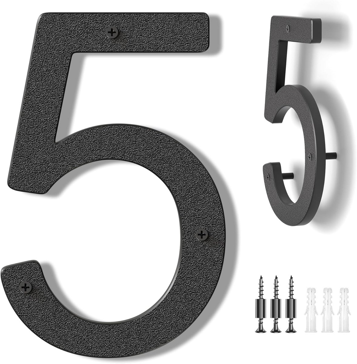 Huisnummers van kunststof, zwart, 25,4 cm, huisbord en brievenbusnummer voor huis, appartement, hotel, deur