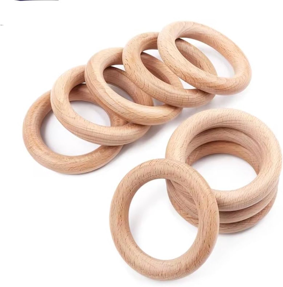 20 edele houten ringen, naturel, 4 cm (40 mm), buitenmaat onbehandeld edel natuurlijk hout, houten banden voor doe-het-zelfwerk, macramé, voor het knutselen, ringen