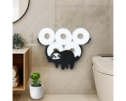 Toilettenpapierhouder Klopapierhouder Faultier Zonder Bore - Klorollenhouder WC Papier Houder Rollenhouder Toiletpapier Houder Zwart Badkamer Deko Toilettenpapier Wand Opslag