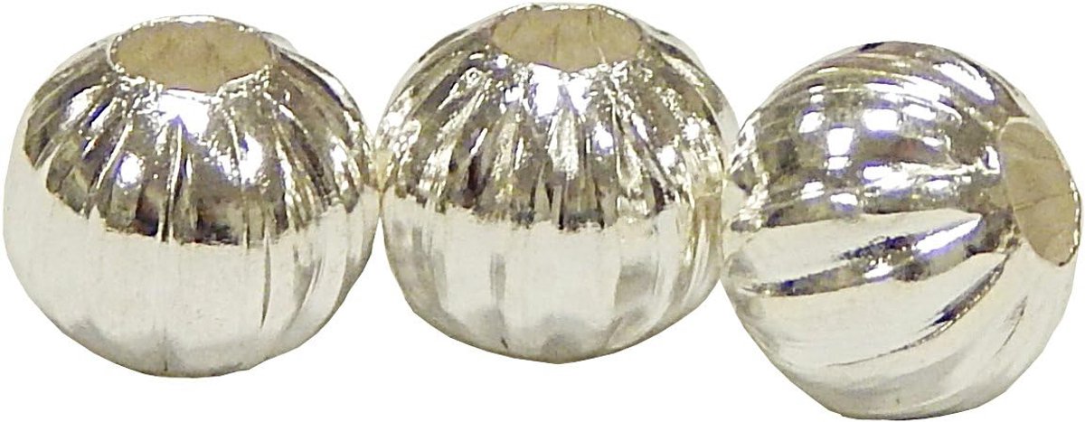 Kralen Tussenkralen 3 mm Pompoen rond, Zilver, Spacer Kralen Voor Knutselen Sieraden Ketting Armband