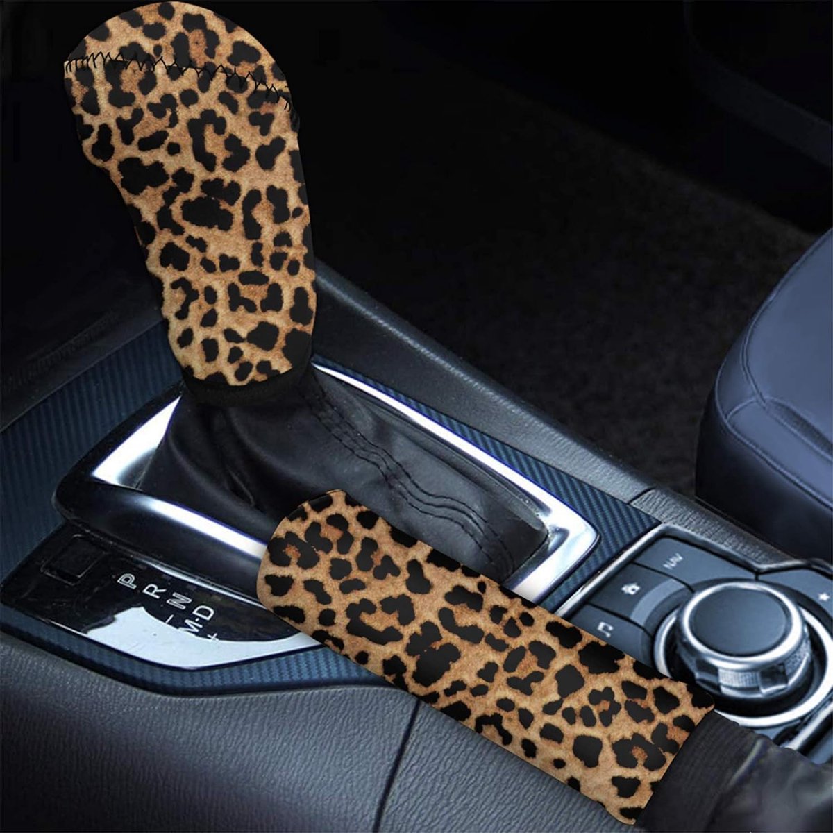 Luipaardprint neopreen versnellingspook hoes voor handrem auto interieur accessoires