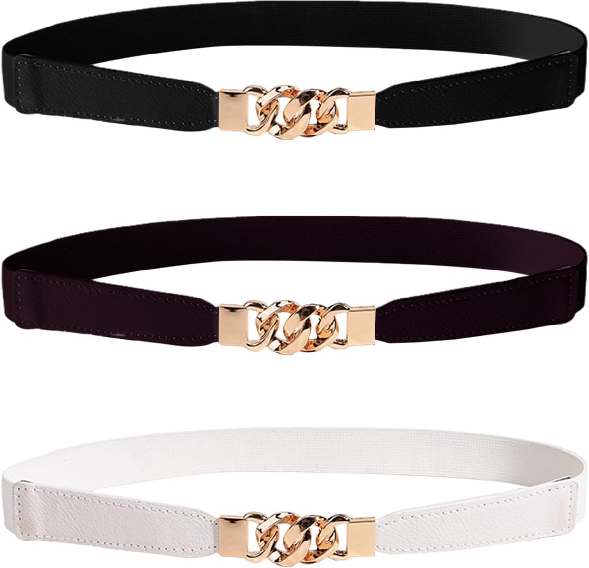 Riemen, gespriem, afslankheidsriem, elastische riem, retro riem, kledingriem, kledingriem, damesaccessoires, Schwarz, Eén maat