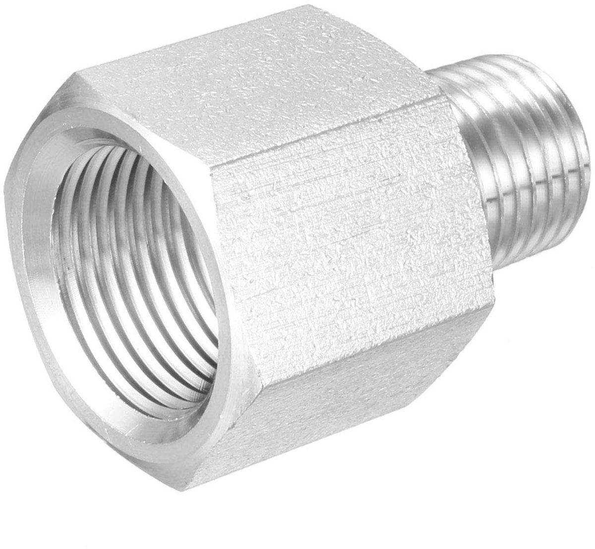 sourcing map Verloopstuk adapter voor buisverbindingen 1/4 PT stekker x 3/8 PT bus stopcontact roestvrij staal