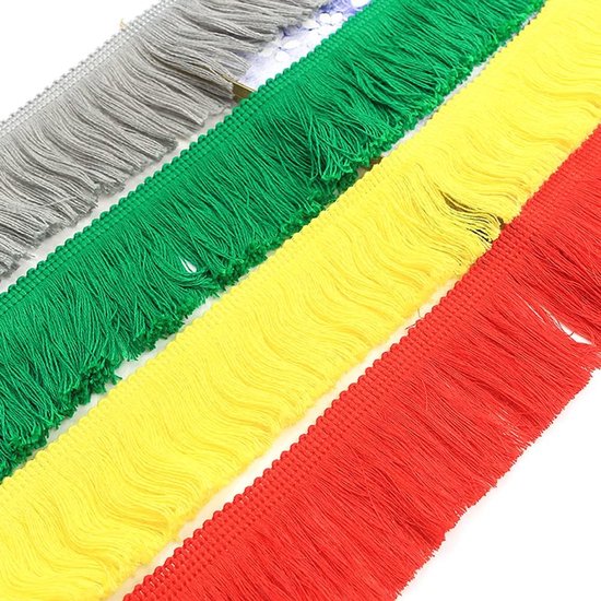 2 meter, 5 cm, kwastjes, franjes, snijfranjes, decoratieve band, rand, dansfranjes, naai-accessoires voor kleding, kostuums, zelfnaai, gordijnen, tafelkleden — afbeelding 3