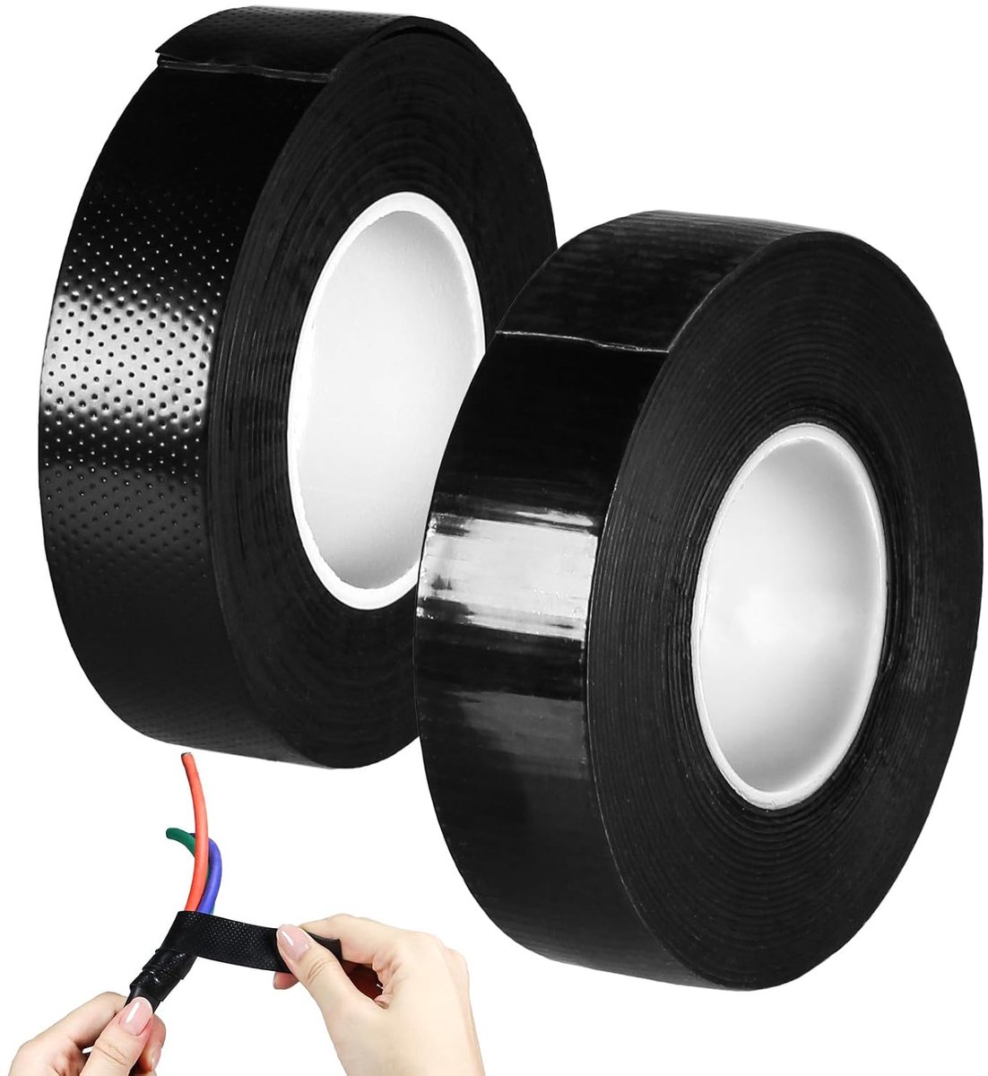 2 Rollen Zwart Waterdichte Tape, Zelfklevende Isolatietape, Elektrische Isolatietape, Slagvast tot 10 KV, Zelflassen Waterdichte Isolatieband voor Bekabelingsprojecten en Reparaties