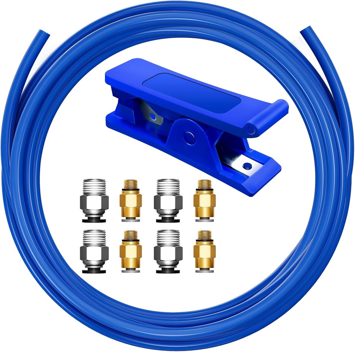 PTFE-buis 4mm voor Filament 1,75mm met PC4-M10 en PC4-M6 slangkoppelingen, inclusief snijder – Accessoires voor Creality Ender 3/3 Pro/3 V2/5/5 Pro/CR 10/CR-10S & Meer 3D-printers
