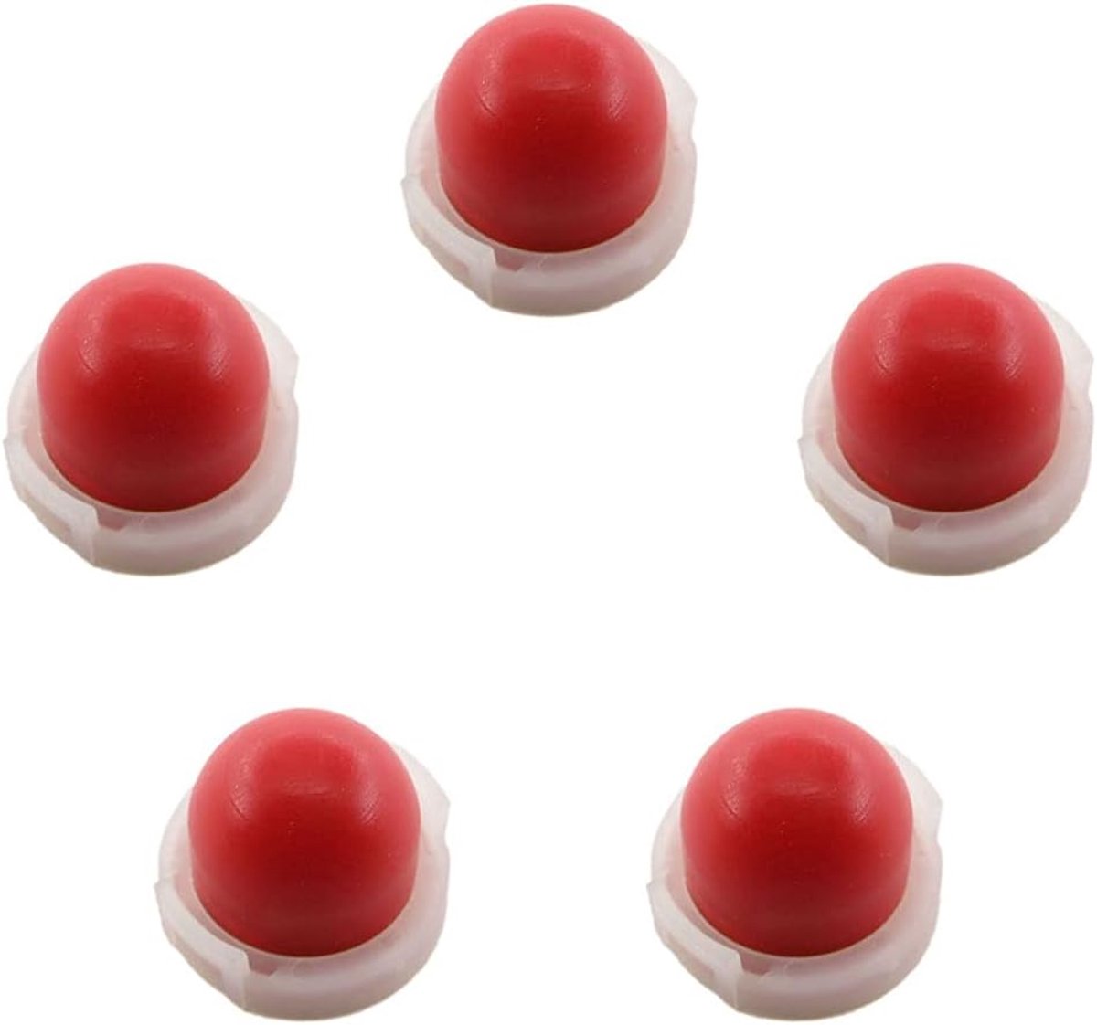 5 x benzinepomp brandstof primer kort, zonder gat, incl. bevestigingsring voor Briggs & Stratton 694394 494408 4178 Sprint Classic Quatro motoren met 3,5PS 3,75PS 4PS grasmaaier motorzagen bosmaaier