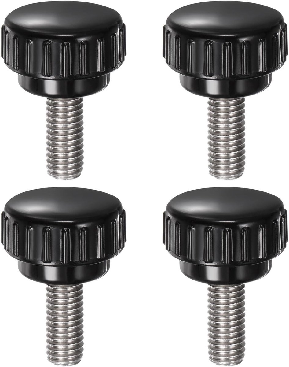 4 stuks geribbelde schroef met draad M8 x 20mm x 25mm ronde kopschroef roestvrij staal 304 ronde handgreep bouten klemknoppen 25mm handknoppen duimschroeven spanschroeven voor industrie