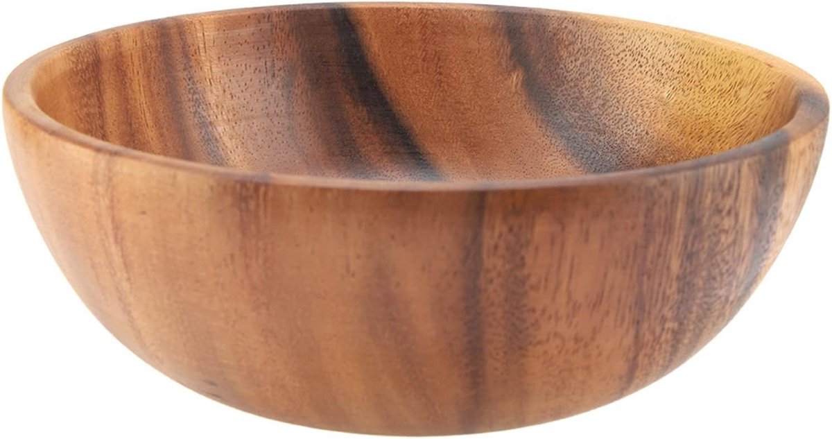 Grote Ronde Houten Kom - Massief Houten Kom Voor Salade, Soep, Rijst - Handgemaakt Keukengerei(20 * 7cm)